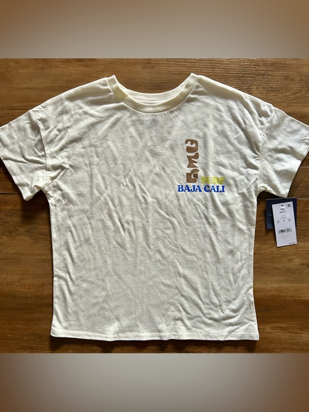 Boys Tee size 6/7 Surf Baja Cali Short Sleeve Graphic Tee NWT